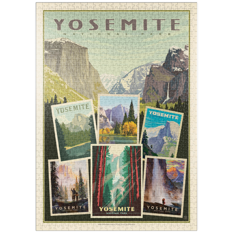 puzzleplate Yosemite National Park: Collage Print, Vintage Poster 1000 Puzzle