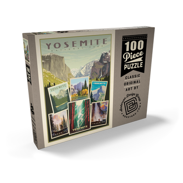 Yosemite National Park: Collage Print, Vintage Poster 100 Puzzle Schachtel Ansicht2