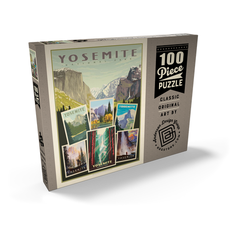 Yosemite National Park: Collage Print, Vintage Poster 100 Puzzle Schachtel Ansicht2