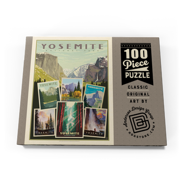 Yosemite National Park: Collage Print, Vintage Poster 100 Puzzle Schachtel Ansicht3