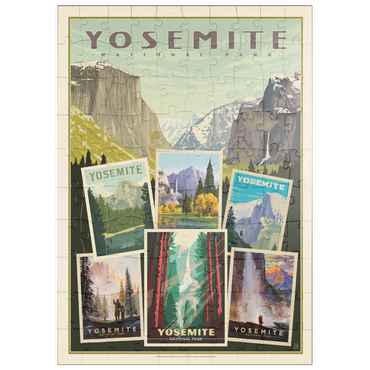 puzzleplate Yosemite National Park: Collage Print, Vintage Poster 100 Puzzle