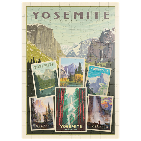 puzzleplate Yosemite National Park: Collage Print, Vintage Poster 100 Puzzle