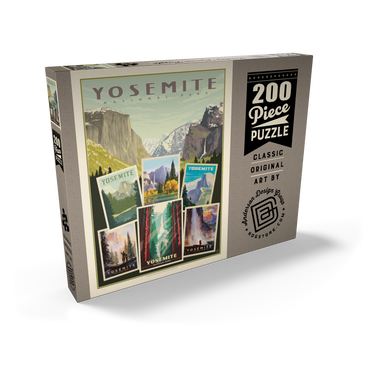 Yosemite National Park: Collage Print, Vintage Poster 200 Puzzle Schachtel Ansicht2