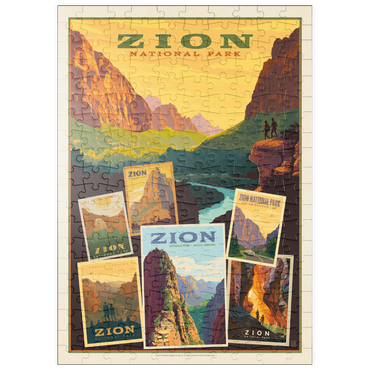 puzzleplate Zion National Park: Collage Print, Vintage Poster 200 Puzzle