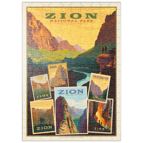 puzzleplate Zion National Park: Collage Print, Vintage Poster 200 Puzzle