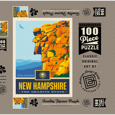 New Hampshire: The Granite State 100 Puzzle Schachtel 3D Modell