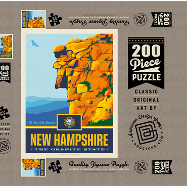 New Hampshire: The Granite State 200 Puzzle Schachtel 3D Modell
