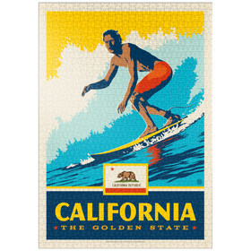 Darstellung des Puzzle-Motivs California: The Golden State (Surfer) – Puzzleteile: 1000
