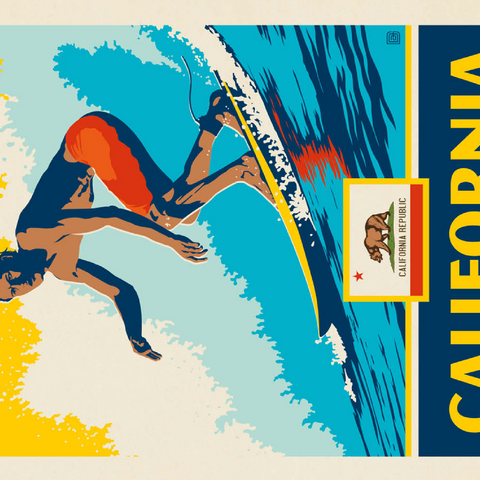 California: The Golden State (Surfer) 200 Puzzle 3D Modell