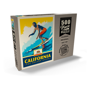 California: The Golden State (Surfer) 500 Puzzle Schachtel Ansicht2