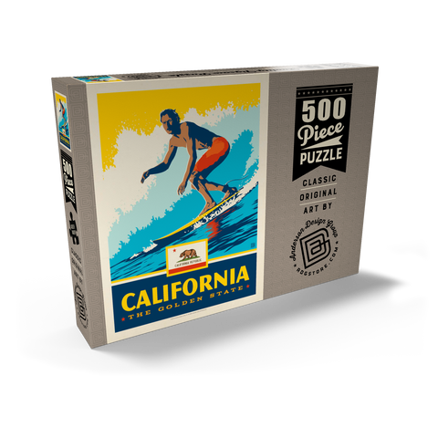 California: The Golden State (Surfer) 500 Puzzle Schachtel Ansicht2