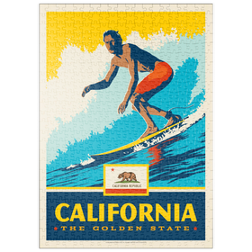 Darstellung des Puzzle-Motivs California: The Golden State (Surfer) – Puzzleteile: 500