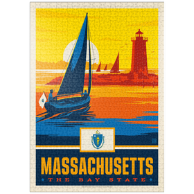 Darstellung des Puzzle Motivs Massachusetts: The Bay State - Puzzleteile: 1000