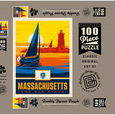 Massachusetts: The Bay State 100 Puzzle Schachtel 3D Modell