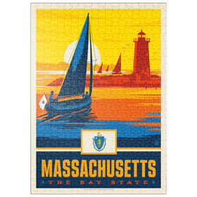 Darstellung des Puzzle Motivs Massachusetts: The Bay State - Puzzleteile: 500