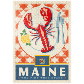 Darstellung des Puzzle-Motivs Maine: The Pine Tree State – Puzzleteile: 1000