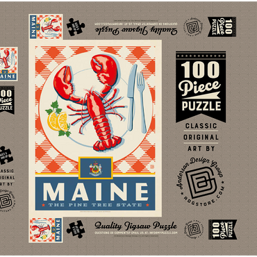 Maine: The Pine Tree State 100 Puzzle Schachtel 3D Modell