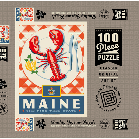 Maine: The Pine Tree State 100 Puzzle Schachtel 3D Modell