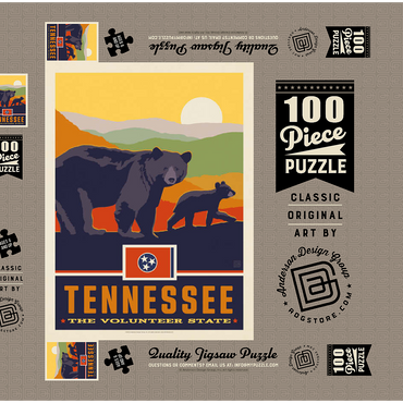 Tennessee: The Volunteer State 100 Puzzle Schachtel 3D Modell