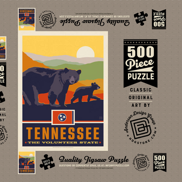 Tennessee: The Volunteer State 500 Puzzle Schachtel 3D Modell