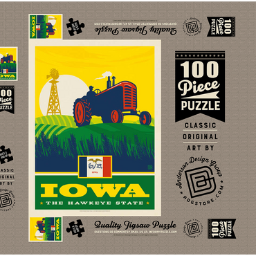 Iowa: The Hawkeye State 100 Puzzle Schachtel 3D Modell