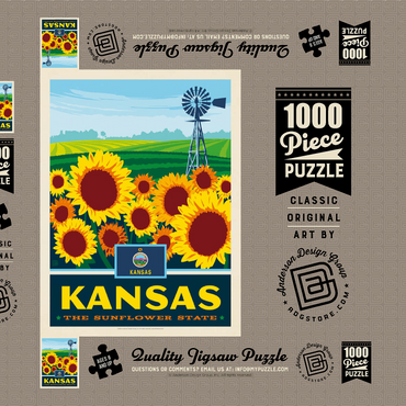 Kansas: The Sunflower State 1000 Puzzle Schachtel 3D Modell