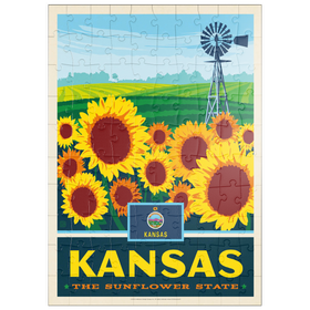 Darstellung des Puzzle Motivs Kansas: The Sunflower State - Puzzleteile: 100