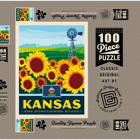 Kansas: The Sunflower State 100 Puzzle Schachtel 3D Modell