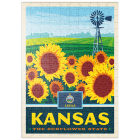 Darstellung des Puzzle Motivs Kansas: The Sunflower State - Puzzleteile: 200