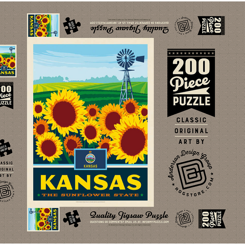 Kansas: The Sunflower State 200 Puzzle Schachtel 3D Modell