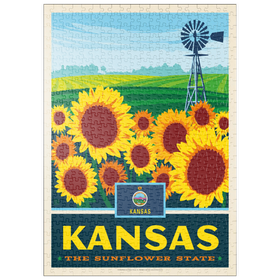 Darstellung des Puzzle Motivs Kansas: The Sunflower State - Puzzleteile: 500