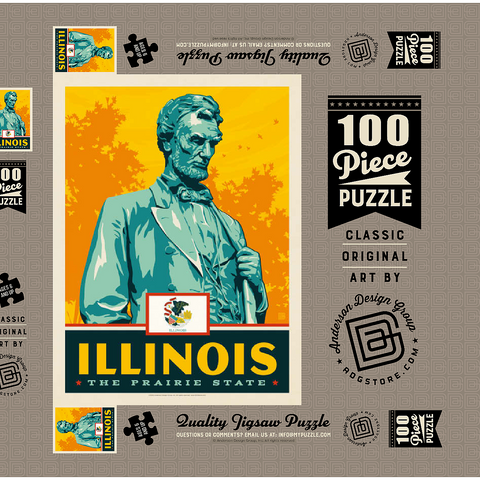 Illinois: The Prairie State 100 Puzzle Schachtel 3D Modell