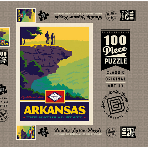 Arkansas: The Natural State 100 Puzzle Schachtel 3D Modell