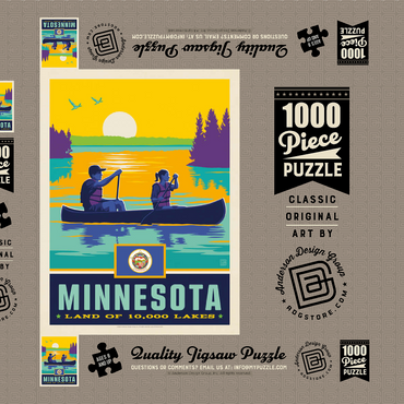 Minnesota: Land of 10,000 Lakes 1000 Puzzle Schachtel 3D Modell