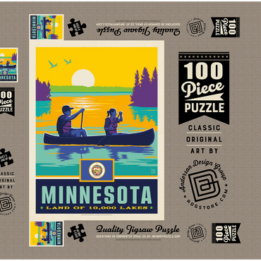 Minnesota: Land of 10,000 Lakes 100 Puzzle Schachtel 3D Modell