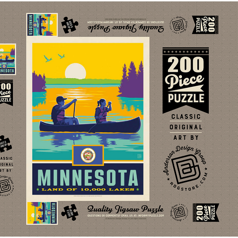 Minnesota: Land of 10,000 Lakes 200 Puzzle Schachtel 3D Modell