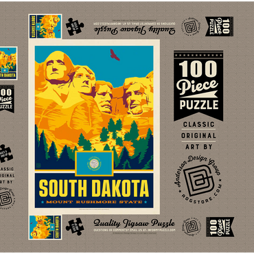 South Dakota: Mount Rushmore State 100 Puzzle Schachtel 3D Modell