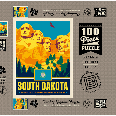 South Dakota: Mount Rushmore State 100 Puzzle Schachtel 3D Modell