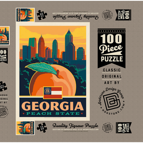 Georgia: Peach State 100 Puzzle Schachtel 3D Modell