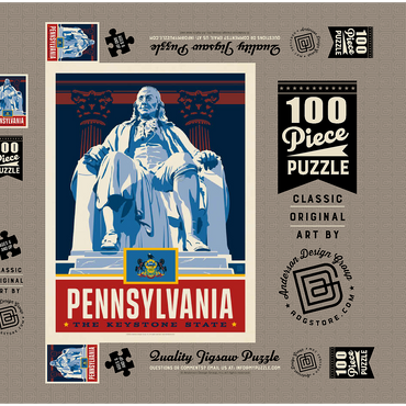 Pennsylvania: The Keystone State 100 Puzzle Schachtel 3D Modell