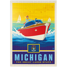 Darstellung des Puzzle Motivs Michigan: The Great Lakes State - Puzzleteile: 1000