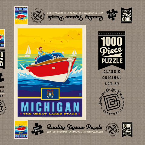 Michigan: The Great Lakes State 1000 Puzzle Schachtel 3D Modell