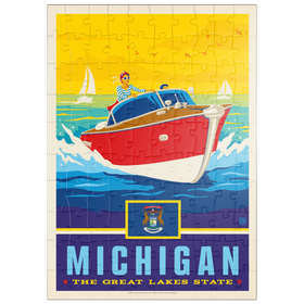 Darstellung des Puzzle Motivs Michigan: The Great Lakes State - Puzzleteile: 100