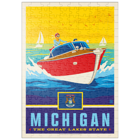 Darstellung des Puzzle Motivs Michigan: The Great Lakes State - Puzzleteile: 200