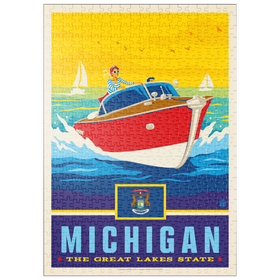Darstellung des Puzzle Motivs Michigan: The Great Lakes State - Puzzleteile: 500