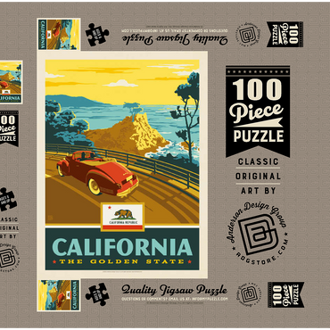 California: The Golden State (Coastline) 100 Puzzle Schachtel 3D Modell