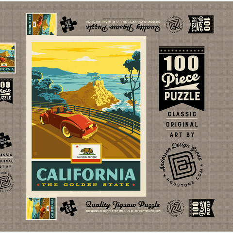 California: The Golden State (Coastline) 100 Puzzle Schachtel 3D Modell