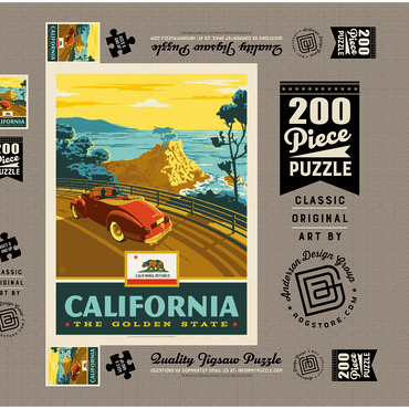 California: The Golden State (Coastline) 200 Puzzle Schachtel 3D Modell