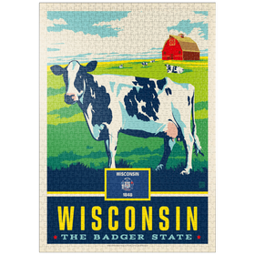 Darstellung des Puzzle Motivs Wisconsin: The Badger State - Puzzleteile: 1000