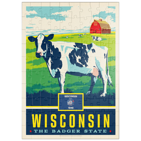 Darstellung des Puzzle Motivs Wisconsin: The Badger State - Puzzleteile: 100